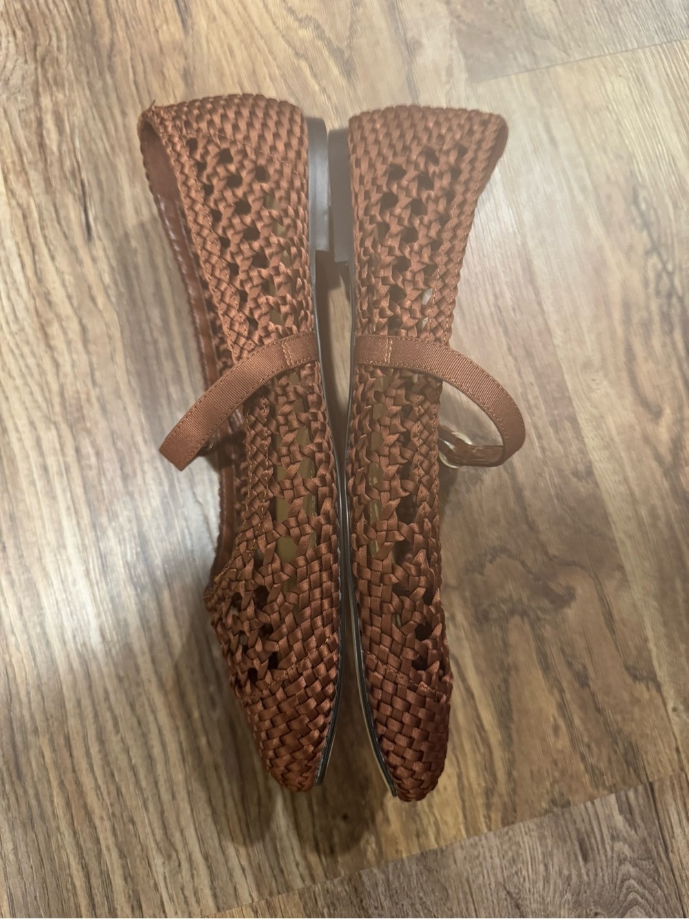 J Crew Satiny woven Mary Jane flats in Antique Oak Size 11 - Picture 5 of 9